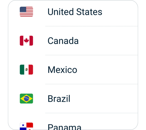 Fox connect step 2, choose VPN server location